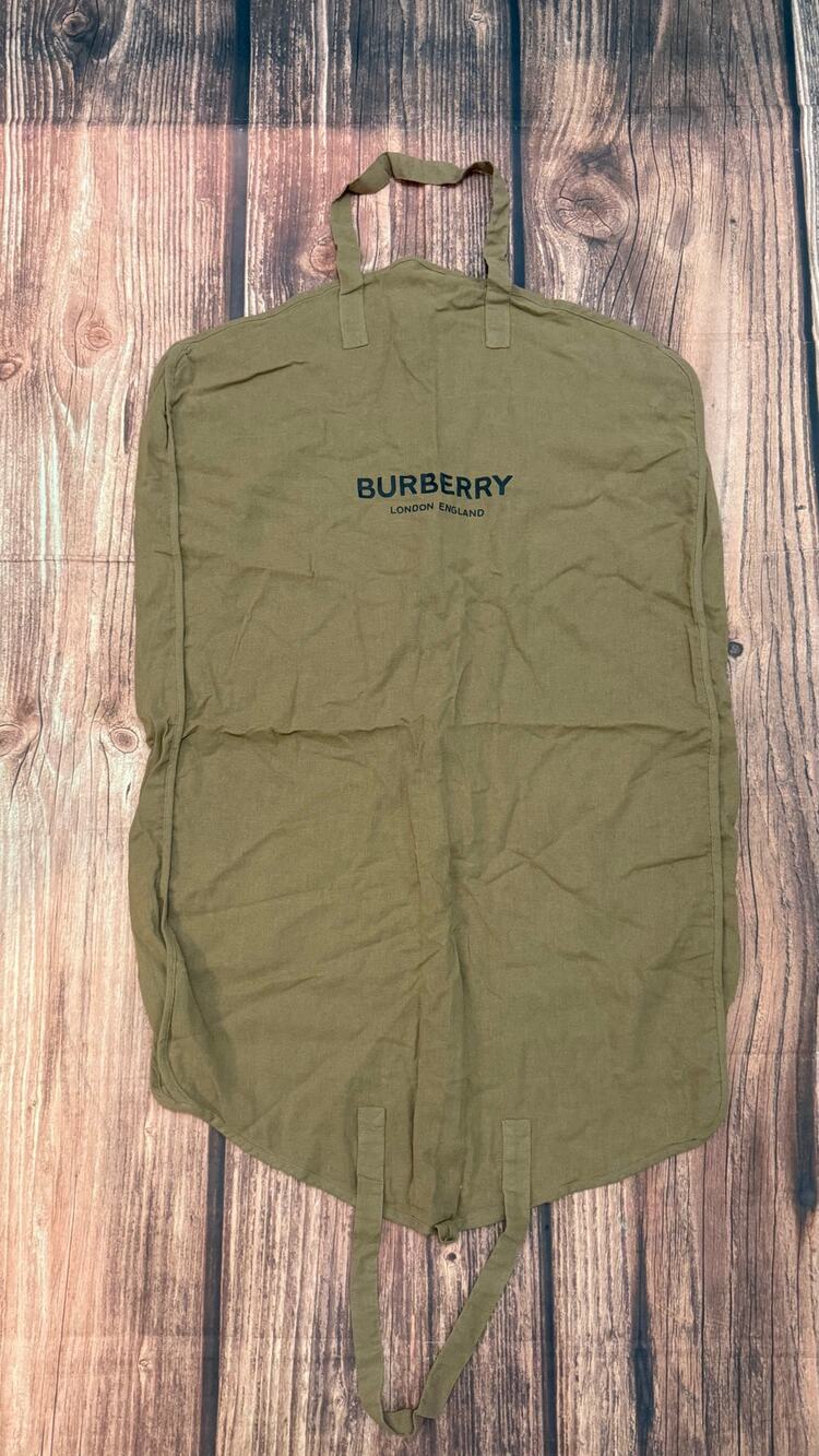 Burberry London England Garment Bag Suit Cover Tan/Khaki Zip Travel 39x24